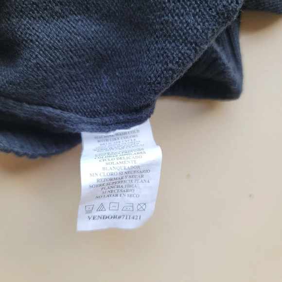 Perry Ellis Mens 1/4 Zip Classic Fit Stretch Knit Pullover Sweater Black Sz L - Picture 2 of 8